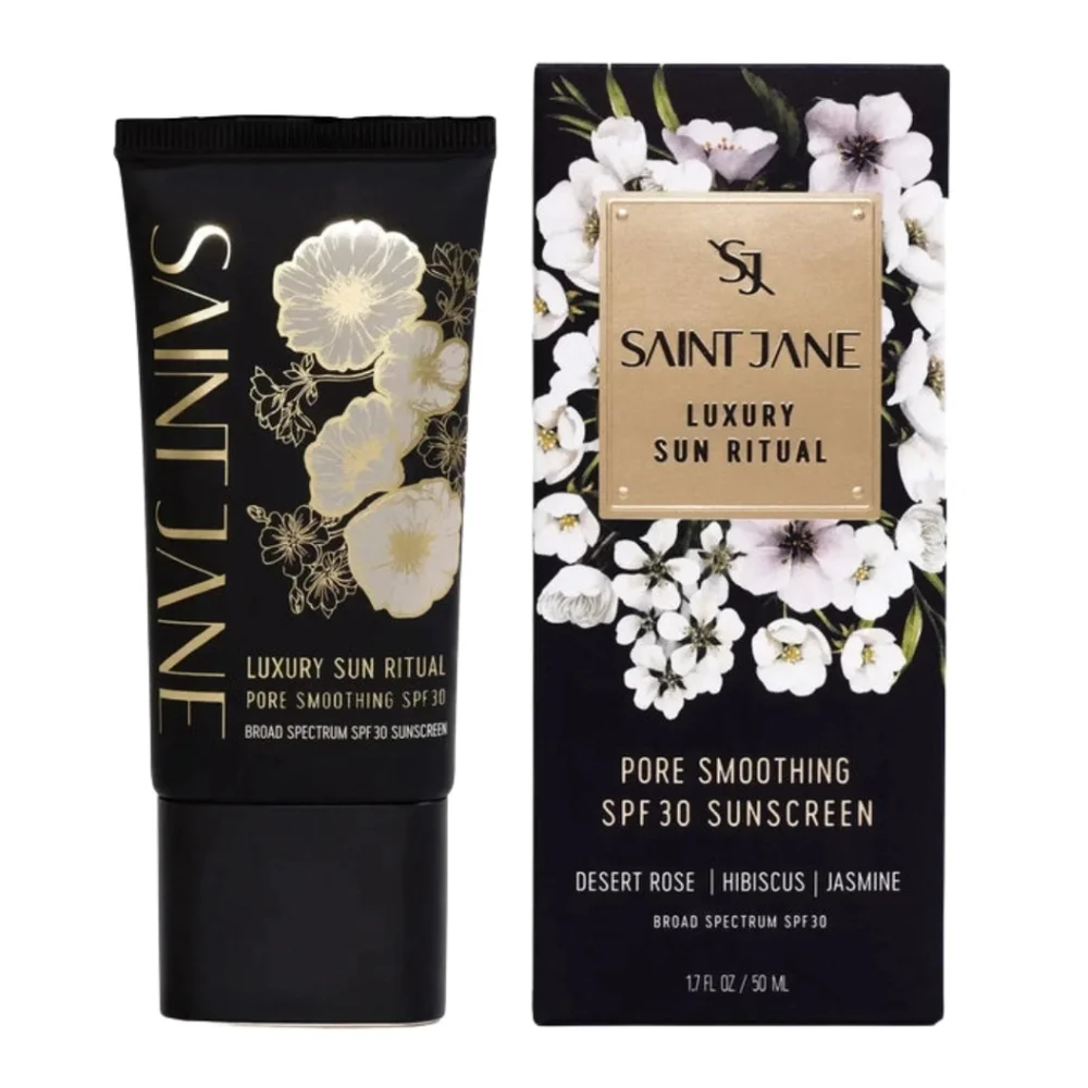 Saint Jane Luxury Sun Ritual SPF 30 - Black & Gold Floral Box